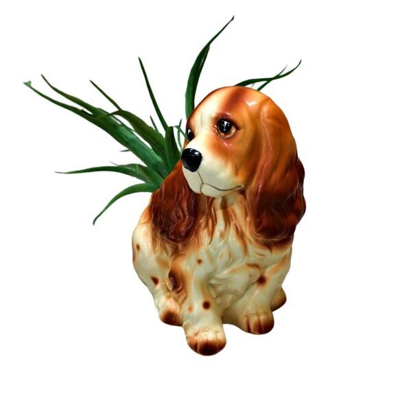 Vintage Napcoware Cocker Spaniel Puppy Dog Ceramic Planter Vase Figure 6717 MCM - Picture 2 of 9